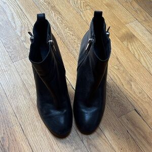 Coach Black Leather Ankle Boots